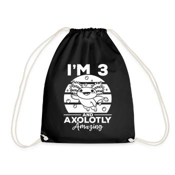 Axolotl J’ai 3 ans et Axolotly Incroyable - 3 Anniversaire - Sac de sport léger - noir - Devant