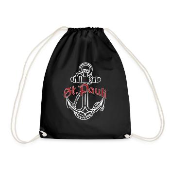 St Pauli Anker Paulianer Hamburg Sankt Pauli - Drawstring Bag - black - Front