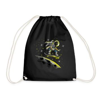Un astronaute de conception spatiale patine sur la Lune - Sac de sport léger - noir - Devant