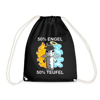 Esel - Engel und Teufel - Turnbeutel - Schwarz - Vorne