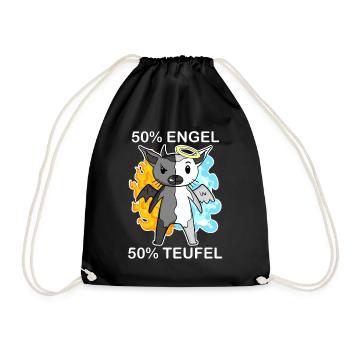 Katze Katzenrasse Chausie - Engel und Teufel - Turnbeutel - Schwarz - Vorne