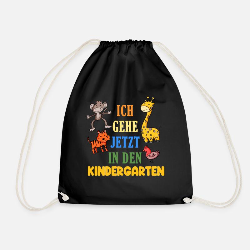 Kindergarten Zoo Tiere - Turnbeutel - Schwarz