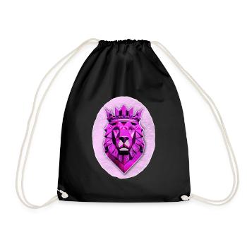 Lion géométrique à la couronne magenta - Sac de sport léger - noir - Devant