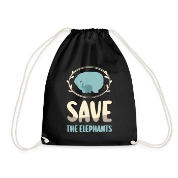 Cadeau d’éléphant pour Proboscis Africa Wilderness Zoo - Sac de sport léger - noir - Devant