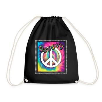 Hippie Peace Groovy Flowerpower Boho Woodstock - Sac de sport léger - noir - Devant