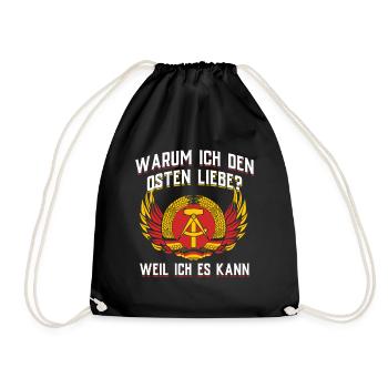 Ostdeutschland Geschenk Osten Ossi DDR Ostalgie - Turnbeutel - Schwarz - Vorne