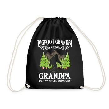 Bigfoot Like A Normal Grandpa Sasquatch Grandfather - Drawstring Bag - black - Front