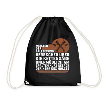 Meister Der Falltechnik Shirt, Axt-Grafik-T-Shirt - Drawstring Bag - black - Front