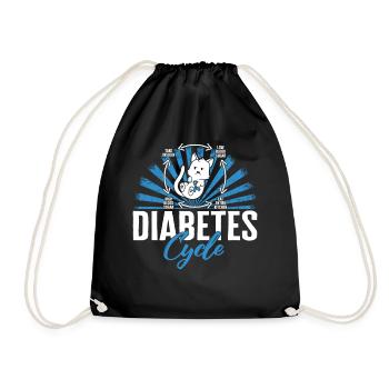 Diabetes Awareness Shirt, Diabetes Zyklus Mad Cat - Turnbeutel - Schwarz - Vorne