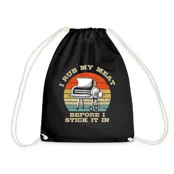 Retro Vintage Grill Master Meat Bbq Grilling - Drawstring Bag - black - Front