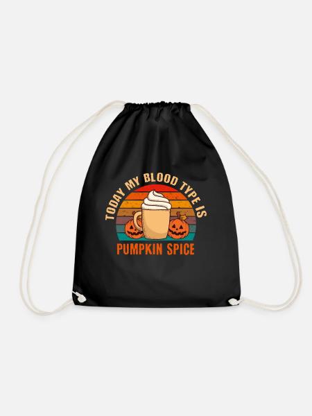 Pumpkin Spice Kaffee Kürbis Herbst Halloween - Turnbeutel - Schwarz
