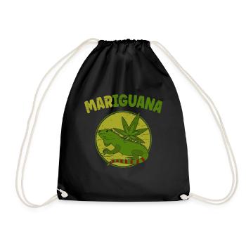 Mariguan Eidechse Haustier Weed 420 Reptilien Liebhaber - Turnbeutel - Schwarz - Vorne