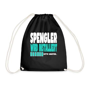 Spengler wird installiert - Turnbeutel - Schwarz - Vorne