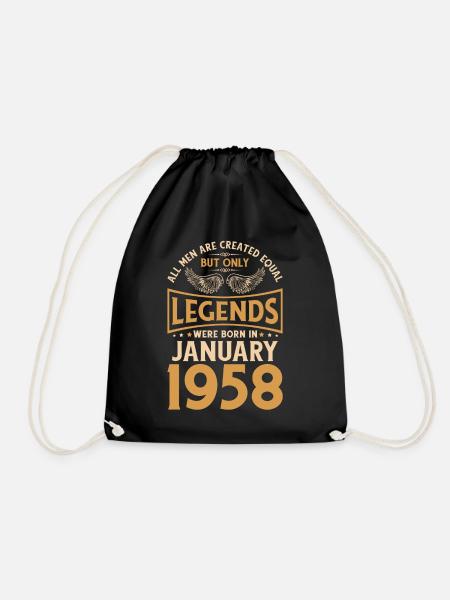 Geburtstag Legenden wurden im Januar 1958 geboren - Turnbeutel - Schwarz
