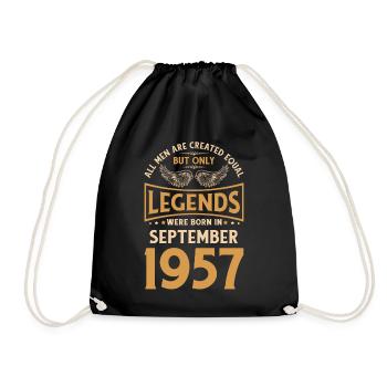 Birthday The Legends were born in September 1957 g - Drawstring Bag - black - Front