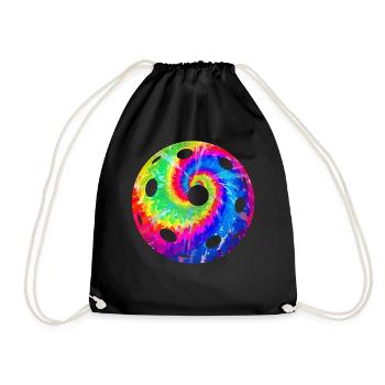 Pickleball Tie Dye Retro 80s 90s - Drawstring Bag - black - Front