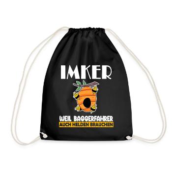 Imker Imkerei Honig Bienen - Turnbeutel - Schwarz - Vorne