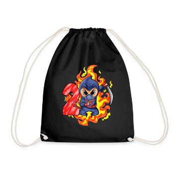 2ème anniversaire Garçon 2 ans Ninja - Sac de sport léger - noir - Devant