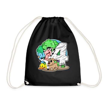 4ème anniversaire Animaux mignons 4 ans - Sac de sport léger - noir - Devant