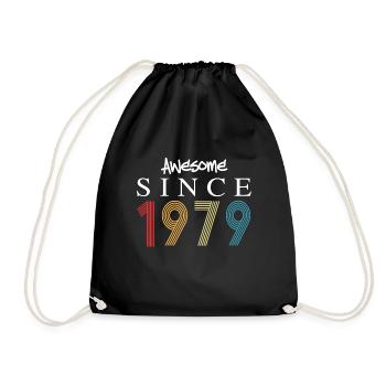 Awesome Since 1979 Birthday 1979 Vintage 1979 - Drawstring Bag - black - Front