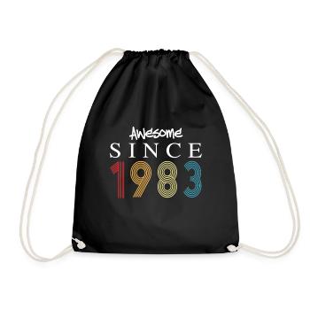 Awesome Since 1983 Birthday 1983 Vintage 1983 - Drawstring Bag - black - Front