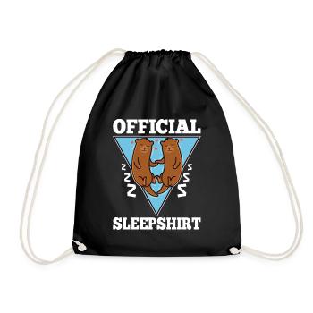 Official sleepshirt Otter - Drawstring Bag - black - Front