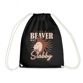Comme un castor mais un porc-épic stabby - Sac de sport léger - noir - Devant
