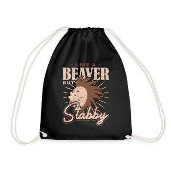 Comme un castor mais un porc-épic stabby - Sac de sport léger - noir - Devant