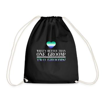 Gay Groom Gay Wedding Gay - Drawstring Bag - black - Front