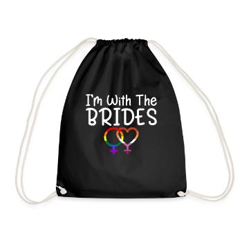 Lesbian Wedding Lesbian Gay Transsexual - Drawstring Bag - black - Front