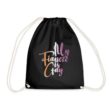 My Fiancée is Gay - Lesbian Wedding - Drawstring Bag - black - Front