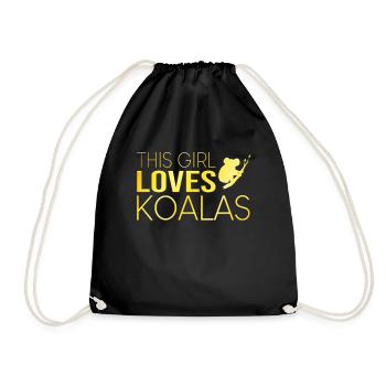 Girl Koala Saying - Drawstring Bag - black - Front