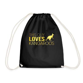 Type Kangaroo Saying - Drawstring Bag - black - Front