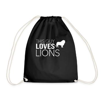 Type Lion Saying - Drawstring Bag - black - Front