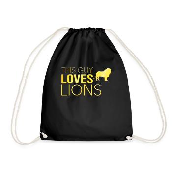 Type Lion Saying - Drawstring Bag - black - Front
