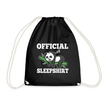 Official sleepshirt Panda - Drawstring Bag - black - Front