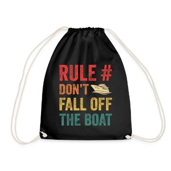 Funny Cruising Boat Trip Summer Travel Retro - Drawstring Bag - black - Front