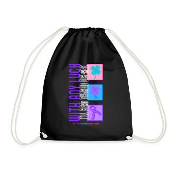 Chemise de sensibilisation au cancer de la thyroïde, avec un peu de chance - Sac de sport léger - noir - Devant