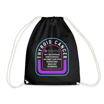 Thyroid Cancer Awareness Shirt, One Star Rating - Drawstring Bag - black - Front