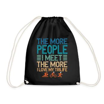 The More People I Meet Trilife - Drawstring Bag - black - Front