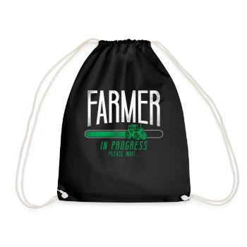 Farming Farmer Tractor Vintage - Turnbeutel - Schwarz - Vorne