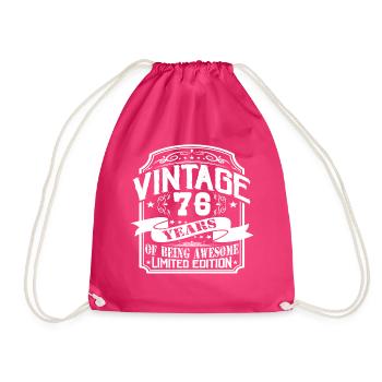 Geburtstag Vintage 76 Jahre Limited Edition - Turnbeutel - Fuchsia - Vorne