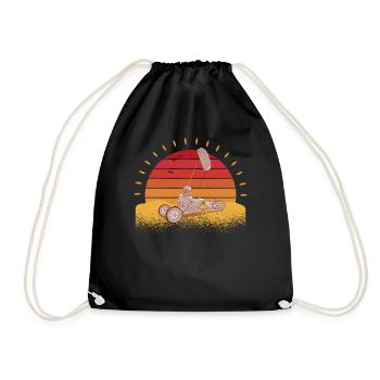 Strand-Kite Windracer Land-Kite Kite-Strandsegler - Turnbeutel - Schwarz - Vorne