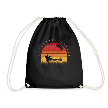 Strand-Kite Windracer Land-Kite Kite-Strandsegler - Turnbeutel - Schwarz - Vorne