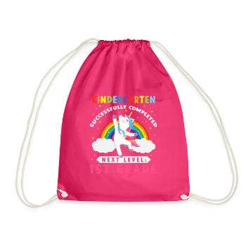 Kindergarten erfolgreich abgeschlossen Einhorn - Turnbeutel - Fuchsia - Vorne