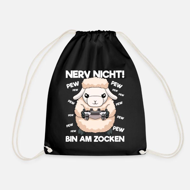 Nerv nicht bin am Zocken Gaming Schaf - Turnbeutel - Schwarz