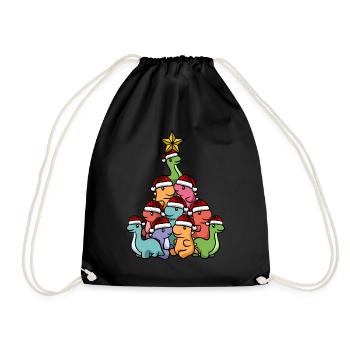 Arbre de Noël des dinosaures - Sac de sport léger - noir - Devant
