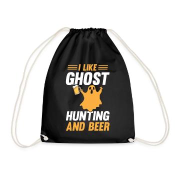 Drôle de fantôme J’aime la chasse aux fantômes et la bière - Hallow - Sac de sport léger - noir - Devant