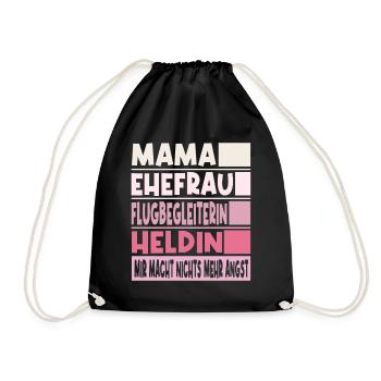 Flugbegleiterin Mama Ehefrau Heldin - Turnbeutel - Schwarz - Vorne