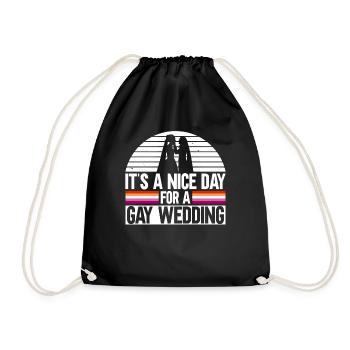 Lesbian Wedding Lesbian Gay Transsexual - Drawstring Bag - black - Front